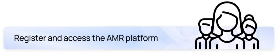Register and access the AMR platform hero banner with group icon
